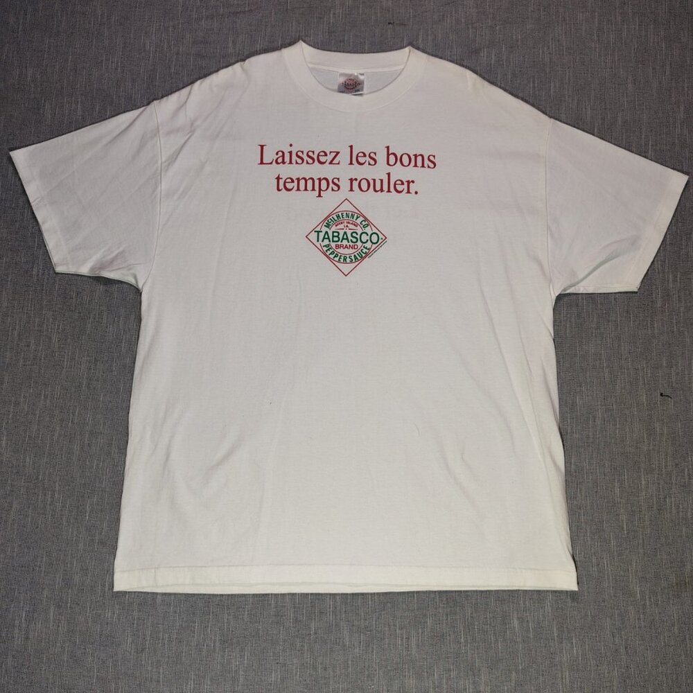 Tabasco Brand Sportswear T-Shirt Size‎ XXL White Let The Good Times Roll USA
